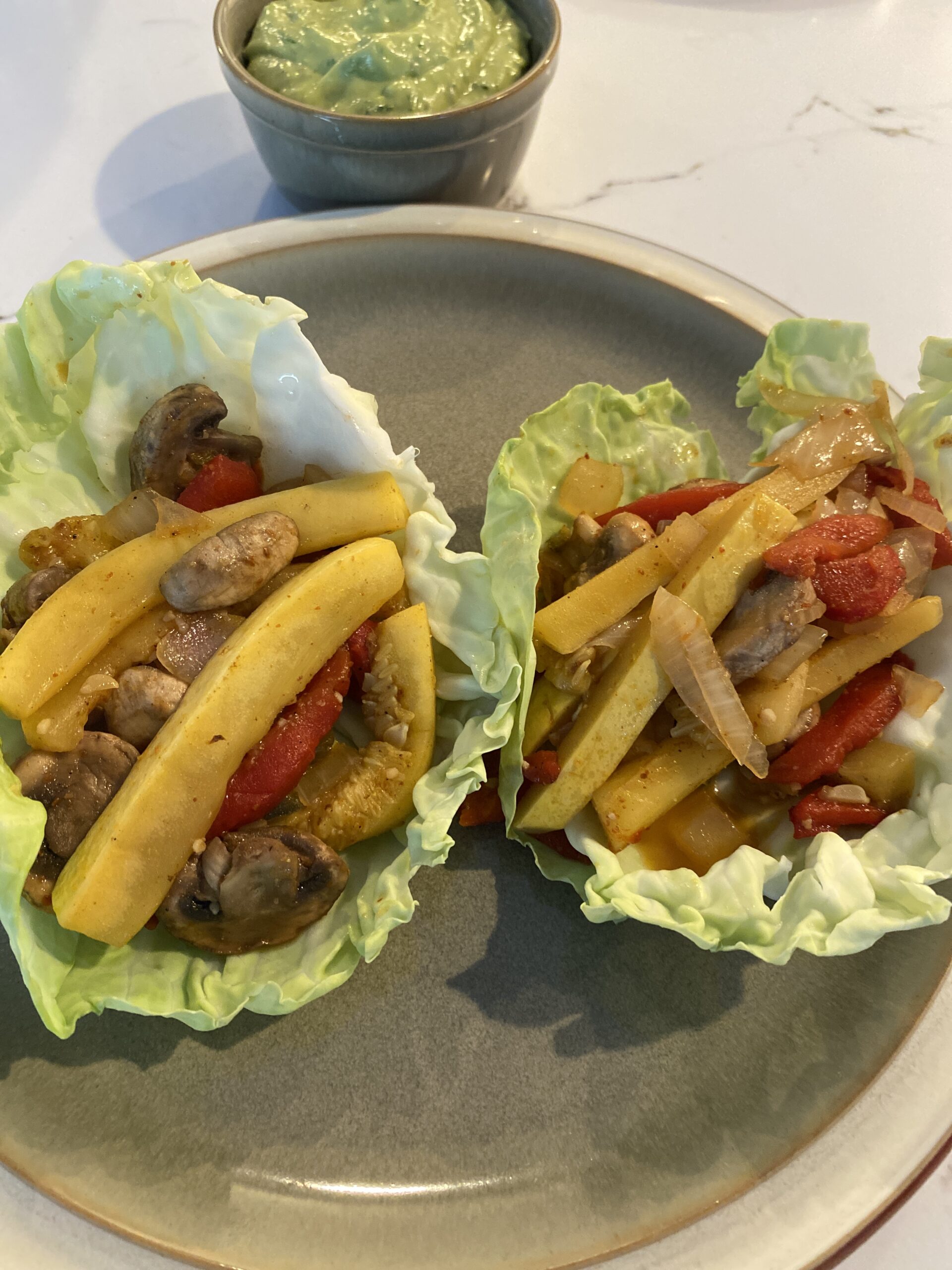 Yellow Squash and Cabbage Tacos